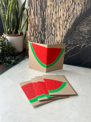 Watermelon cards - A6 pack of 5 (brown), 2025